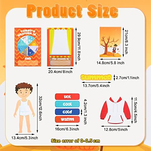 Spakon 103 Pieces Weather Chart Bulletin Board Set for Classroom Dress Weather Chart for Preschool Decoration Seasonal Bulletin Board Cutout Set for 100th Day of School Wall Decor (Nice Style)