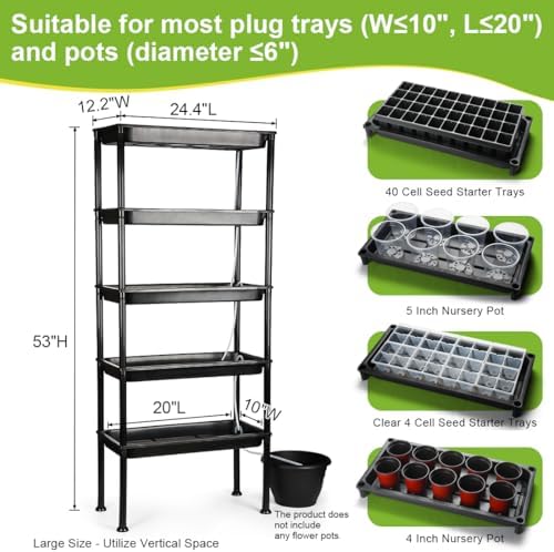 RooTrimmer 5-Tier Hydroponics Growing System with Grow Lights & Pump