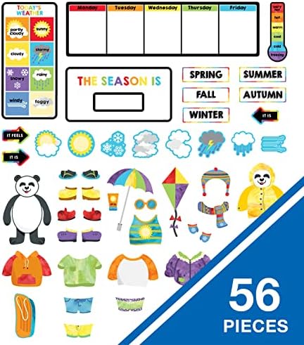 Carson Dellosa 56 pc Bundle of Dress for the Weather Bulletin Board Décor