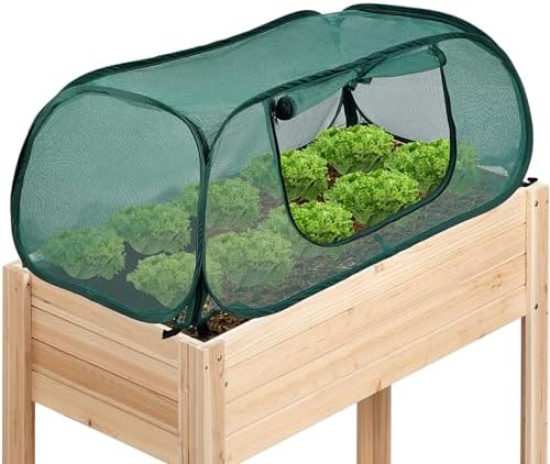 Garden Bed Cover 2 Pack, Mesh Netting Tent, Crop Cage for Raised Bed,- 30% Sunblock Shade Cloth with Metal Anchoring Spikes - Protects Plants Against Birds and Small Animals - 45"x22"x16"(H)