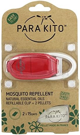 Para'Kito - Mosquito Repellent Refillable Clip + 2 Pellets (Red)
