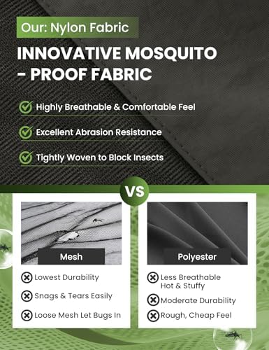 Mosquito Jacket, Durable Bug-Proof Jacket with Adjustable Hood & Pocket, Summer Mosquito Suit Outdoor Proof Clothing