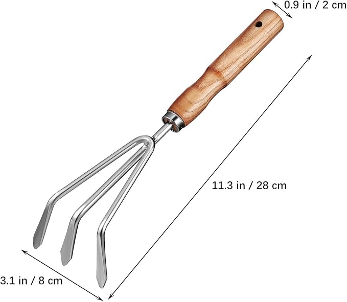 Kisangel Stainless Steel Gardening Tool Set with Ergonomic Ash Handles Multi-Functional Trowel Kit for Digging Planting and Pruning Rust-Resistant Garden Supplies Gift for Women and Adults