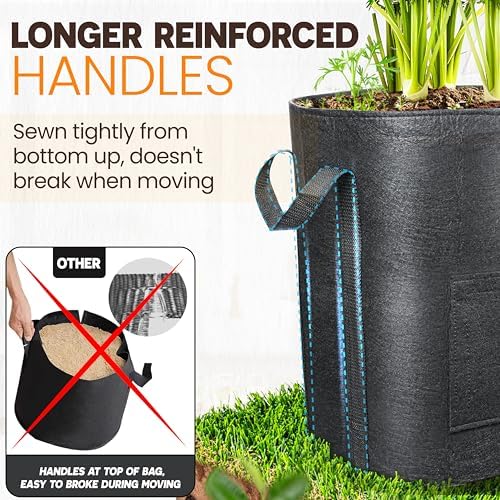 4PCS 15-Gallon Potato Grow Bag-Harvest & Visible Window Garden Planting Bag