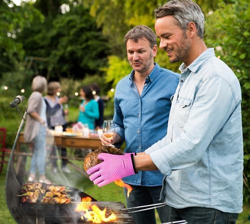 KITCHEN PERFECTION S Silicone Smoker BBQ Gloves - Heat Resistant Oven Mitts