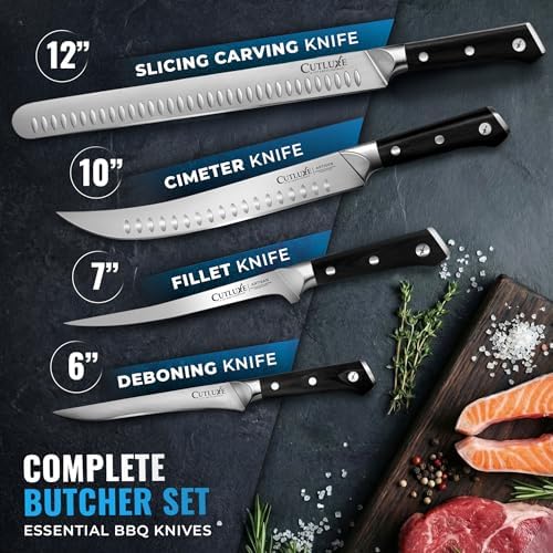 Cutluxe Butcher Knife Set, Brisket, Breaking, Boning & Fillet for Meat