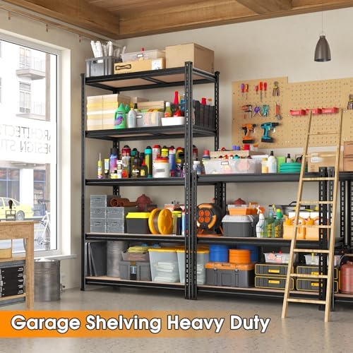 REIBII 2400LBS Garage Shelving,36" Wx16" Dx72" H Shelves for Basement