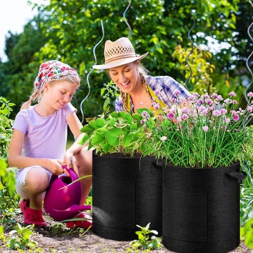 2 Pack 15 Gallon Potato Grow Bags with Pull-Down Harvest Window