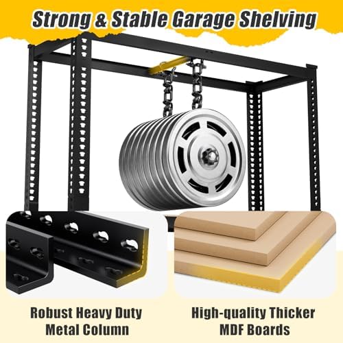 72" H x 35.5" W x 12" D 5-Tier Metal Storage Shelves: Heavy Duty Garage Shelving Adjustable Shelves for Storage - Black Utility Rack Shelf for Pantry, Warehouse, Office, Kitchen
