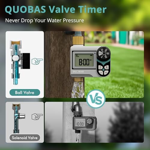 QUOBAS Zero Pressure Water Timer, Sprinkler Timer for Garden Hose Faucet