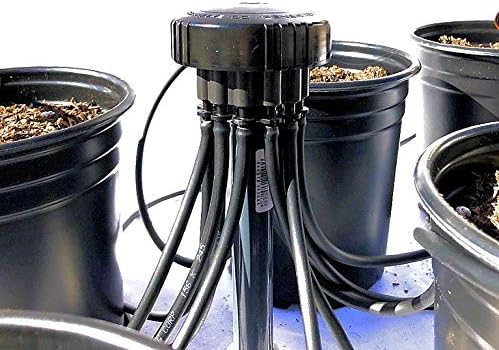 12 Plant Drip Grow Kit - Starter Hydroponics Irrigation Bubbler/Manifold Kit - Includes 100'ft 1/8" Distribution Tubing, Emitter Stakes, Manifold & Plugs (Pots Sold Separately) (1 GPH)