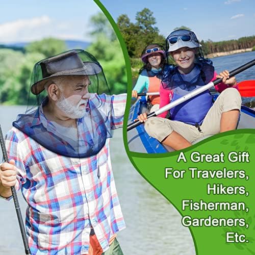 HESTYA 4 Pack Mosquito Head Net Mesh Face Cover Outdoor, Blue