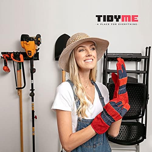 TIDYME Garage Wall Organizer, Shovel Holder Wall Mount, 96" Double Hooks