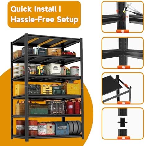Garage Shelving,2-in-1 Adjustable Storage Shelves with Guard