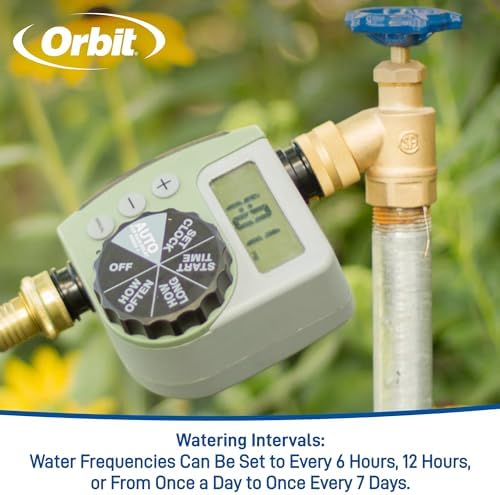 Orbit One Outlet Single-Dial Hose Faucet Timer - Easy Programmable - for Garden Watering System - LCD Hose Timer with Adjustable Watering Schedule - 62056, (Pack of 5)