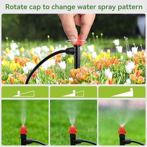 360° Adjustable Drip Spray Emitters for 1/4" Tubing, 30pcs