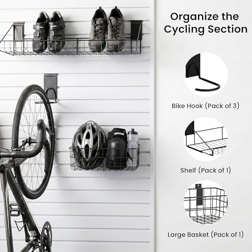 SMARTSTANDARD White 4x8 FT Slatwall Panel Set for Sports Storage