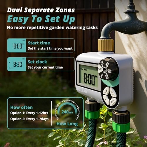 QUOBAS Brass Sprinkler Timer, Programmable Water Hose Timer for Garden Hose