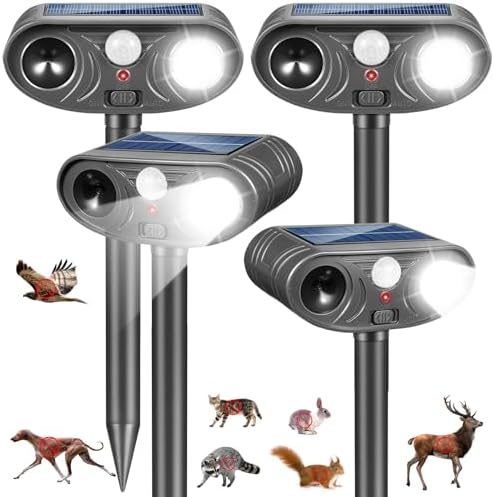 4 Pack Sonic Fortress Pro Deer Repellent Devices Racoon Repellent Outdoor