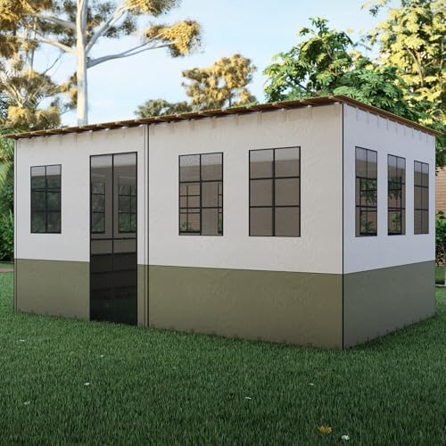 Deluxe Sukkah Kit with Schach Bundle for Sukkot from The Sukkah Store – 8 ft Tall, Easy No-Tool Setup, Weather-Resistant, Magnetic Door, Double-Layer Insulated Windows - Kosher Mehadrin (10x16 Feet)