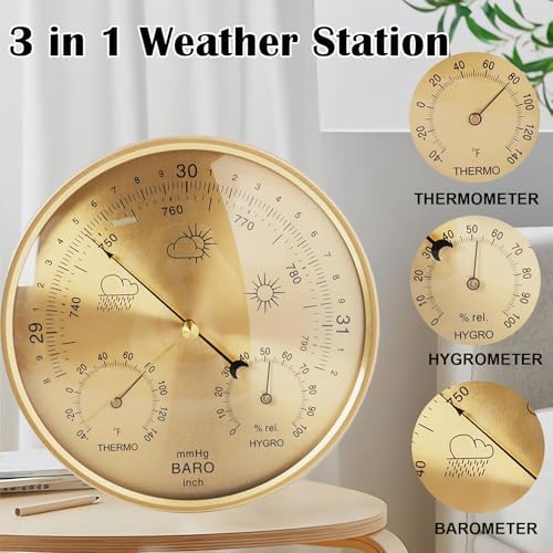 3 in 1 Barometer for Accurate Weather Station, Wall Hanging Weather Station