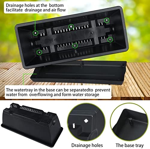 Window Box Planter,10Pack Plastic Vegetable Flower Planters Boxes