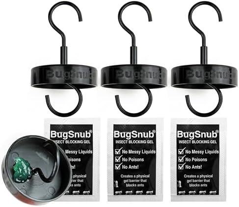 Hanging Ant Guard (3-pack)- Waterless Ant Defense for Hummingbird Nectar Feeders, Unique Upside-down Design, No Liquid Moat, Metal Hooks
