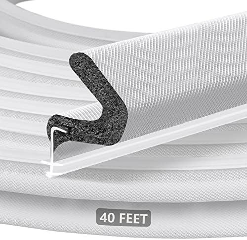Litaibai 40 ft Kerf Weather Stripping Door Seal for Exterior Doors, White
