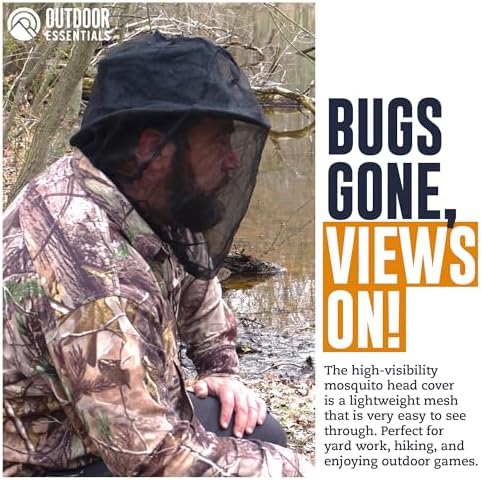 Mosquito Head Net Mesh Face Cover – Bug Face Netting Protection Against Gnats, Midges, Black Flies – Head Net for Men & Women, Hunting, Fishing, Camping, Gardening – No-See-Um Insect Netting
