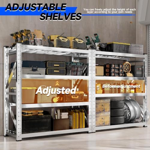 Heavy Duty Stainless Steel Shelving Unit, 2200 LBS Total Load Capacity