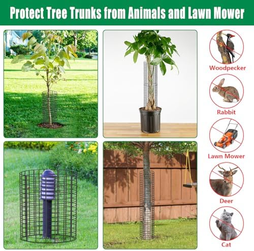 UQM 6 Pack Tree Trunk Protector, 12 Pcs Metal Tree Guards Trunk Protector