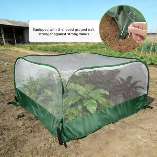 40"x40"x20" Pop Up Garden Mesh Plant Cover-Foldable Mesh Plant Protector