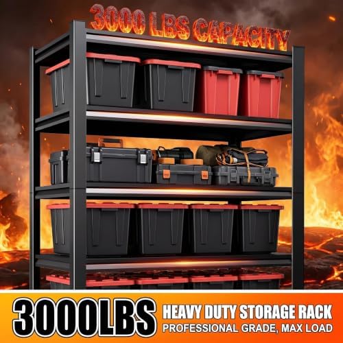 Garage Shelving, Heavy Duty Adjustable Boltless Metal Storage Shelves