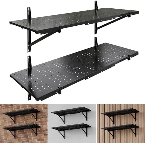 FLEXIMOUNTS 2-Pack 1x3ft Wall Mounted Garage Shelving, 14x34-inch