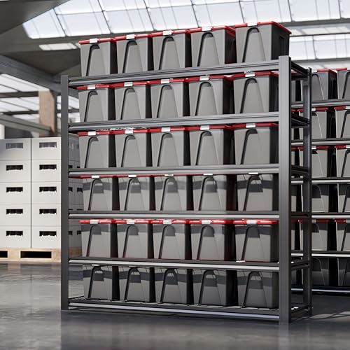 6-Tier Heavy Duty Garage Shelving, 6,000 lbs Capacity Adjustable Metal Storage Shelving Unit for Garage, Basement, Warehouse & Workshop, 62" W x 24" D x 84" H