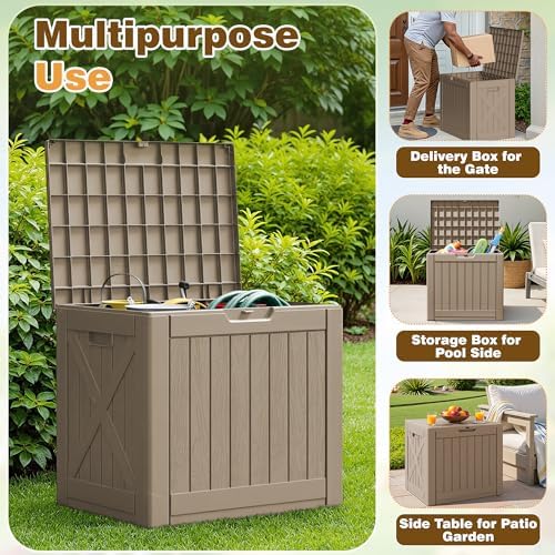 Flamaker Resin Deck Box 40 Gallon Waterproof Outdoor Storage Box