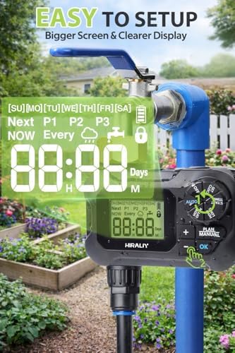 HIRALIY 50FT Automatic Drip Irrigation Kit with Timer