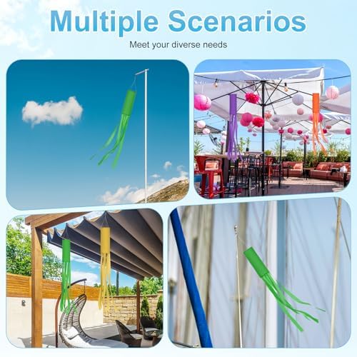 M METERXITY 1-Pack Windsock Flag, Colorful Wind Socks for Garden/Yard/Patio/Home Decor, Spring Summer Fall Winter Outdoor Hanging Decoration [59 in / 150cm, Green]