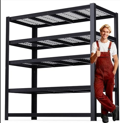 Heavy Duty Garage Shelving,5-Tier Storage Shelves(84" Hx24 Dx55 W),3050LBS Capacity Industrial Shelving Units and Storage,Adjustable Shelving Unit for Garage,Warehouse,Basement