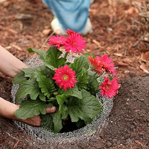 Keebgyy Metal Mesh Bag, Gophers Resistant Stainless Steel Mesh, Stainless Steel Wire Mesh Vole Mesh Metal Mesh Bag, Flowers Rodent Proof Wire Baskets for Plants, Planter for Garden Lawn(#18)