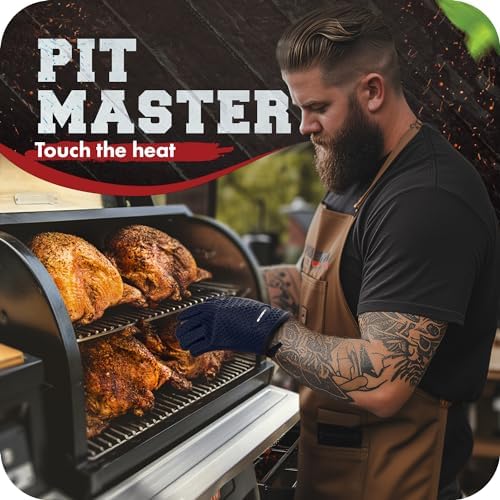 KITCHEN PERFECTION S Silicone Smoker BBQ Gloves - Heat Resistant Oven Mitts
