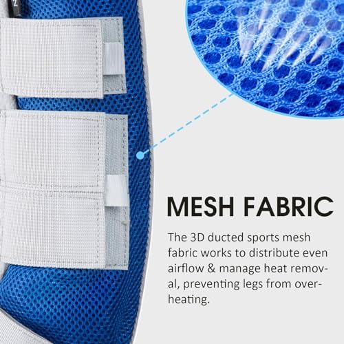Harrison Howard Horse Fly Boots Leg Guards Fly Boots Protection Set of 4 Aquamarine Medium Cob