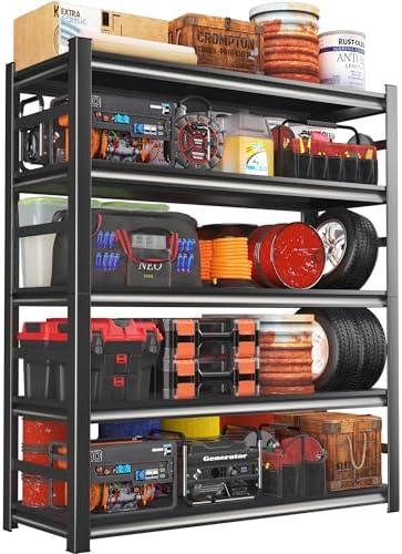 72" H|35.5" W All-Metal Garage Shelving Unit and Storage-Easy Assembly Shelves 5-Tier Rack|Heavy-Duty Adjustable Shelf|Steel Shelves for Industrial,Warehouse,Basement