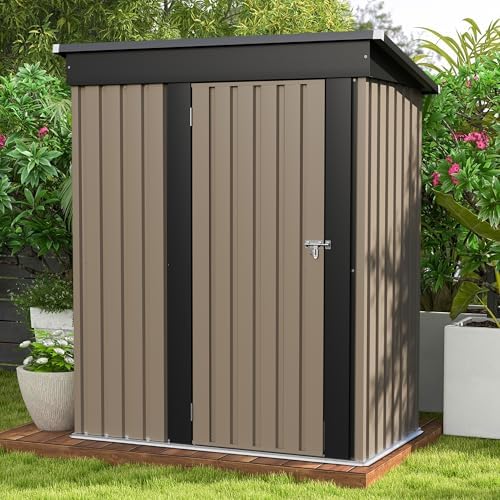 Patiowell 5x3 FT Outdoor Storage Shed, Brown