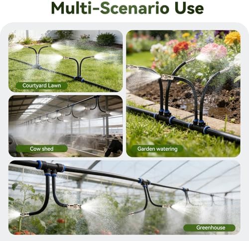 75FT High-Flow Irrigation System for Garden, 12mm Main Tubing, 40 Nozzles