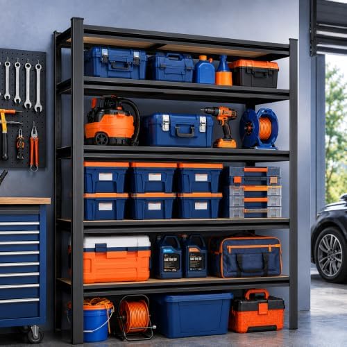 PRESTELION Garage Shelving Heavy Duty Metal Unit Adjustable 5-Tier