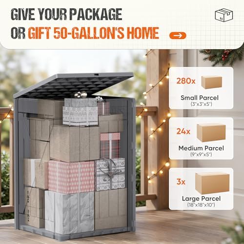 Flamaker 50 Gallon Deck Box, Package Delivery Storage Box for Outside
