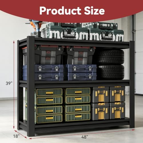 SAWJEC 39" H x 48" W x 18" D Heavy Duty Garage Storage Shelves