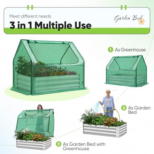 Quictent Raised Garden Bed with Cover 4x2.5x1 FT