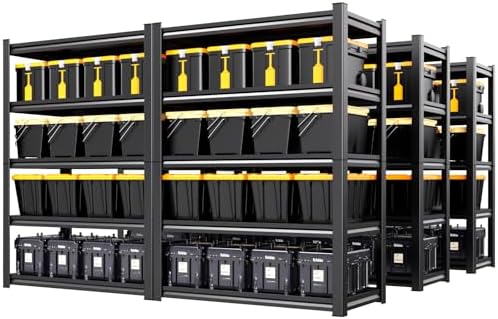 Set of 6 Heavy Duty Garage Shelving, 71.2" Hx46 Wx20 D, Adjustable Storage Shelves Unit for Garage Storage, Metal Shelving & Shelves Organizer for Home, Warehouse, Workshop & Commercial Use